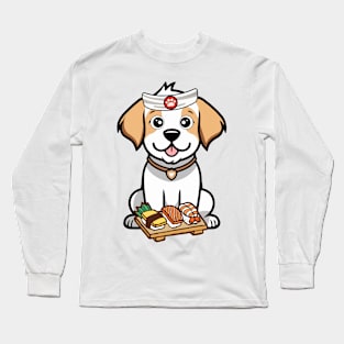 Funny happy dog is a sushi chef Long Sleeve T-Shirt